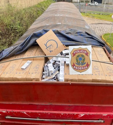 Carga de 400 mil maços de cigarros contrabandeados do Paraguai é apreendida em Álvares Machado