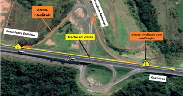 Interdi��es na Rodovia Raposo Tavares em Presidente Bernardes seguem at� 14 de maio