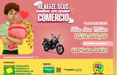 ACEOC realiza neste sábado o segundo sorteio da campanha 'Realize Seus Sonhos em Nosso Comércio'