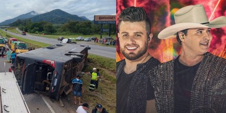 Conrado e Aleksandro e equipe sofrem grave acidente de ônibus em rodovia no interior de SP; seis mortes já foram confirmadas