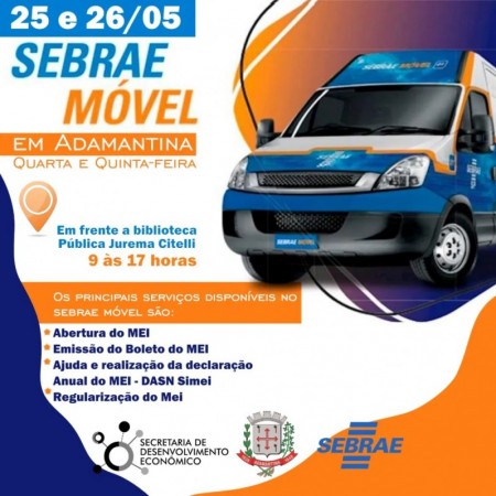 Adamantina recebe unidade do Sebrae Móvel nesta semana