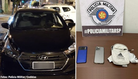 Polícia Militar de Tupã prende indivíduos e recupera celulares e veículo roubados