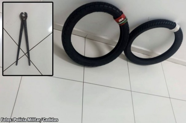 PM prende indivduo e recupera pneus furtados de borracharia em Bastos