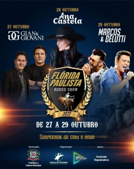 Rodeio de Flórida Paulista começa nesta quinta com grandes shows