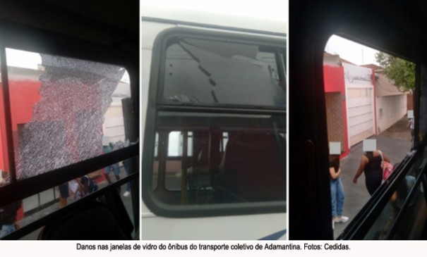 �nibus do transporte coletivo ocupado por estudantes � novamente vandalizado em Adamantina