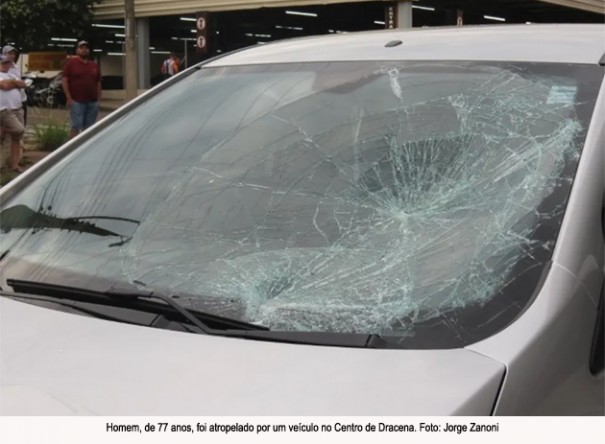 Idoso � atropelado por carro na Avenida Presidente Roosevelt, em Dracena