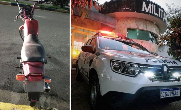 Pol�cia militar surpreende adolescente conduzindo moto em Iacri