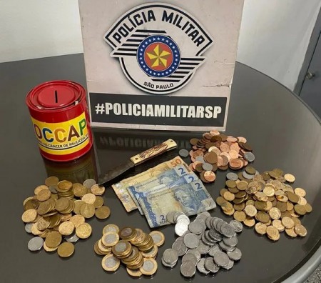 Ladrão furta cofrinho com mais de 360 moedas doadas a grupo voluntário de apoio no combate ao câncer e acaba preso