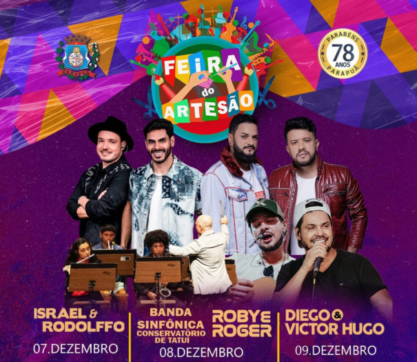 Feira do Artesão em Parapuã: Expositores regionais e shows Prometem agitar a cidade a partir desta Quinta-feira