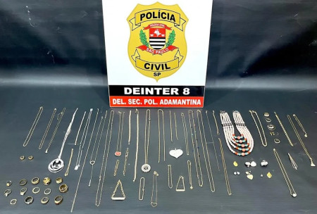 PolÃ­cia Civil apreende joias, semijoias e bijuterias furtadas em Adamantina desde 2022