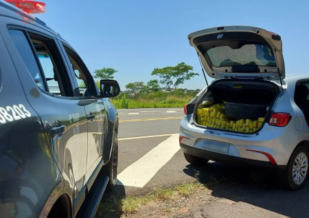 Motorista tenta fugir de abordagem policial em rodovia, mas acaba preso com mais de 400kg de maconha em carro âdublÃªâ em Pirapozinho