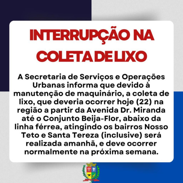 Manutenção no maquinário altera coleta de lixo orgânico em OC