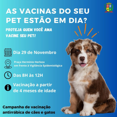 Nova etapa da Campanha de VacinaÃ§Ã£o AntirrÃ¡bica Animal acontece em OC