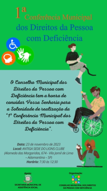 Conselho Municipal dos Direitos da Pessoa com DeficiÃªncia de Adamantina realiza primeira conferÃªncia
