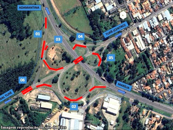 Trevo principal de Tupa tera desvios para realizar obras 