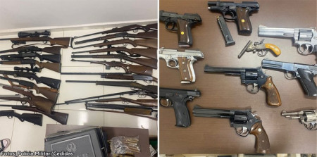 PolÃ­cia Militar apreende grande quantidade de armas e muniÃ§Ãµes em Bastos