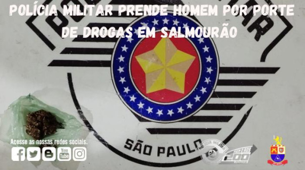 Polícia Militar prende homem por porte de drogas em Salmourão