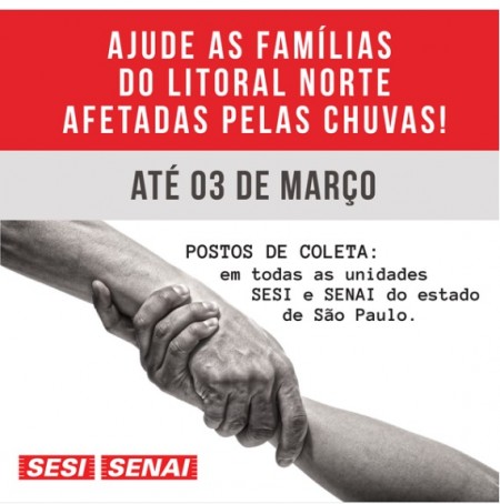 SESI de Osvaldo Cruz é ponto de arrecadação de mantimentos para famílias atingidas pelas chuvas no litoral paulista
