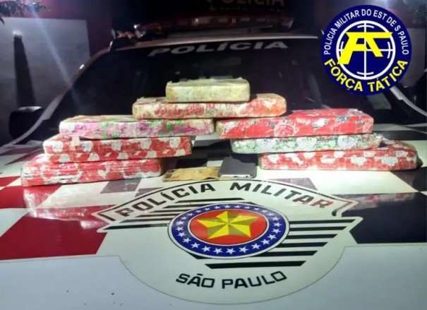 For�a T�tica prende uma pessoa e apreende sete tijolos de maconha em Fl�rida Paulista