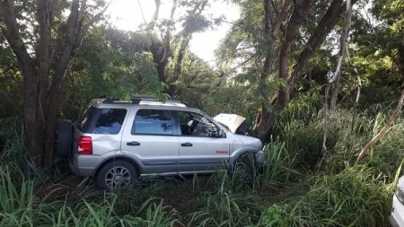 Motorista perde o controle da direção de carro, bate em árvore e morre após acidente na Rodovia da Integração