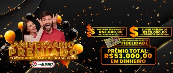 Supermercado Casa Alian�a finaliza promo��o de anivers�rio com sorteio de R$20 mil