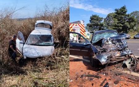 Acidente entre veículos deixa três pessoas gravemente feridas em Bastos