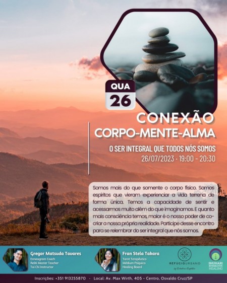 Refúgio Urbano de Osvaldo Cruz realiza o workshop Conexão Corpo-Mente-Alma!