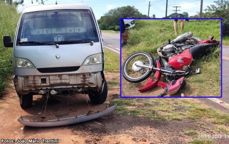 Colisão fere motociclista na vicinal que liga os municípios de Tupã, Quatá e Bastos