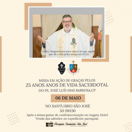 Comunidade católica de Osvaldo Cruz comemora os 25 anos de vida sacerdotal do Padre Zé Luís