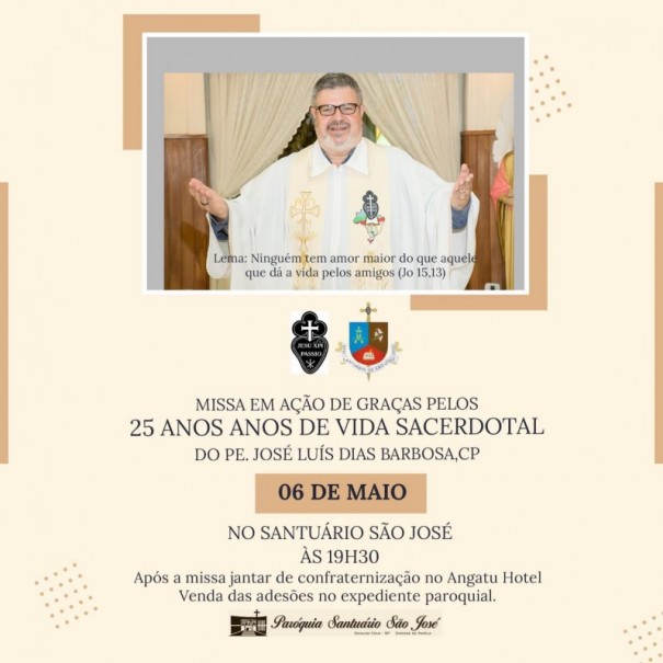 Comunidade catlica de Osvaldo Cruz comemora os 25 anos de vida sacerdotal do Padre Z Lus