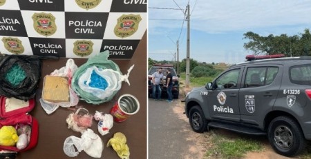 DISE apreende entorpecentes em terreno baldio com apoio do Canil do BAEP