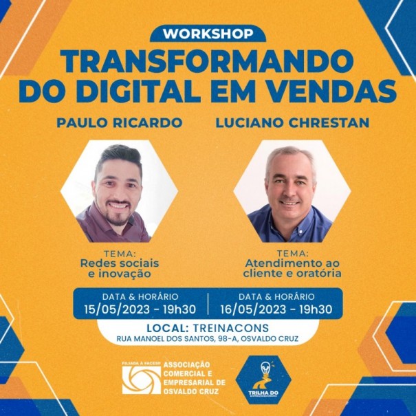 ACEOC traz para Osvaldo Cruz o Workshop Transformando do Digital em Vendas