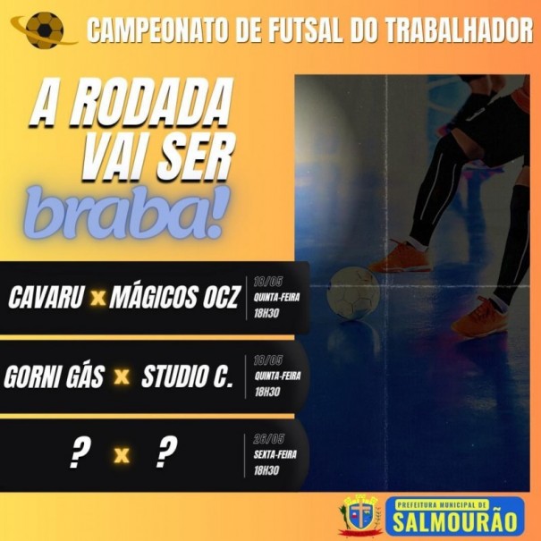 Campeonato de futsal do trabalhador de Salmour�o chega em sua fase semifinal 