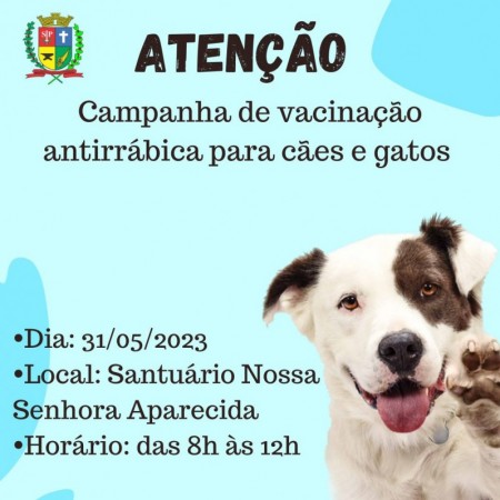 Campanha de vacinação contra a raiva animal acontece nesta quarta-feira em OC