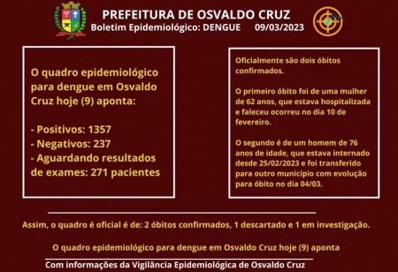 Santa Casa de Osvaldo Cruz tem sete pessoas internadas com dengue