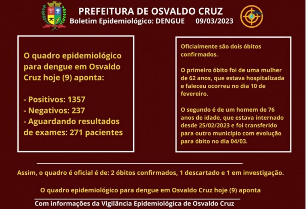 Santa Casa de Osvaldo Cruz tem sete pessoas internadas com dengue