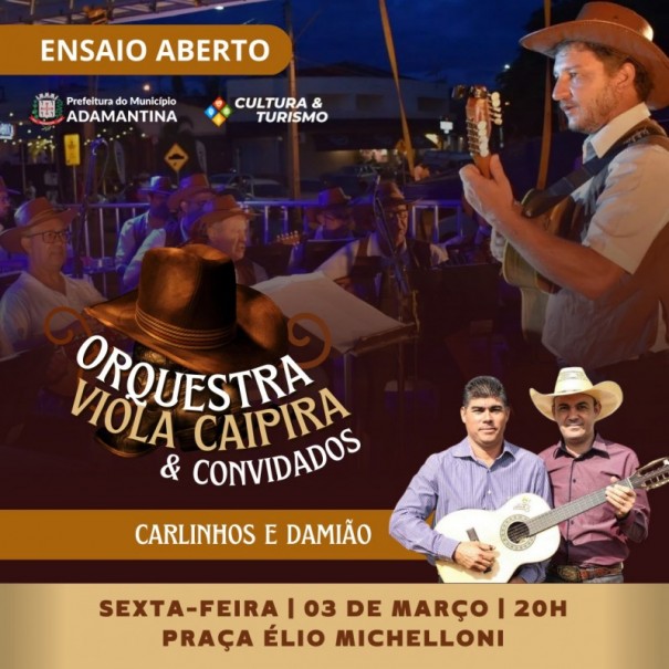Ensaio Aberto com a Orquestra de viola caipira acontece nesta sexta-feira