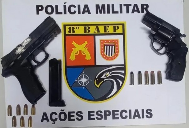 Homem  preso por porte e posse ilegal de arma de fogo no Residencial Tapajs, em Presidente Prudente