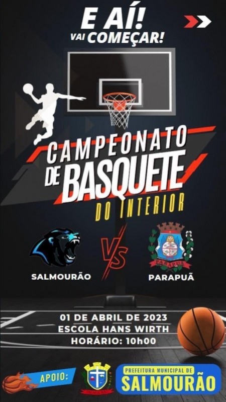 Salmourão recebe partida de basquete pelo Campeonato de Basquete do Interior Paulista 