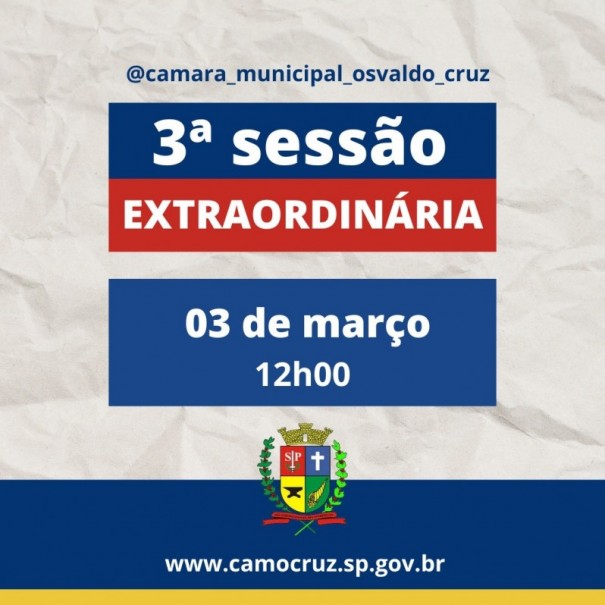 C�mara de Osvaldo Cruz realiza hoje Sess�o Extraordin�ria para discuss�o de projeto sobre o transporte universit�rio