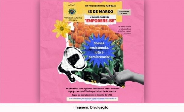 Evento em Luclia quer promover a arte e o trabalho produzidos por mulheres