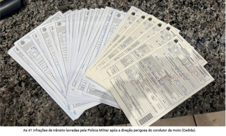 Menor, motociclista, foge da PM em Adamantina; em direÃ§Ã£o perigosa, moto recebeu 41 infraÃ§Ãµes