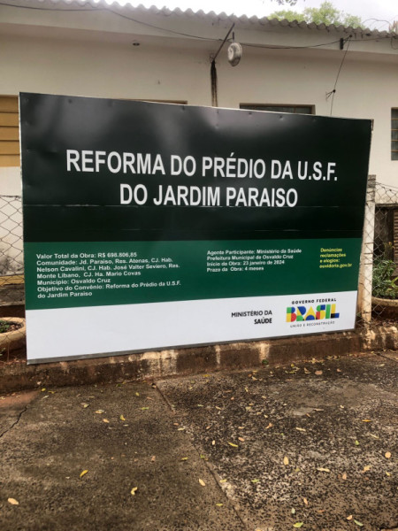 PSF do Jardim ParaÃ­so muda de endereÃ§o temporariamente devido a reforma do prÃ©dio