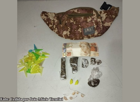 IndivÃ­duo Ã© preso em PompÃ©ia com crack, cocaÃ­na e maconha