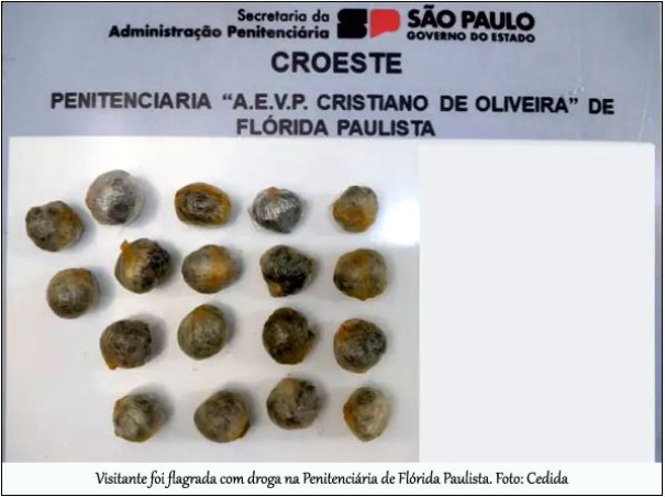 Servidores flagram visitantes com droga na Penitenciária de Flórida Paulista