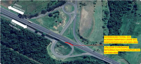 Obras no asfalto interditam alÃ§a de entrada da Rodovia Raposo Tavares, em Presidente Bernardes