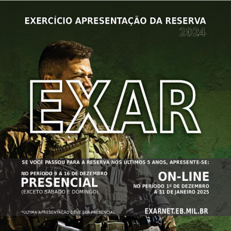 Tiro de Guerra e Junta de ServiÃ§o Militar convocam os reservistas para o EXAR 2024