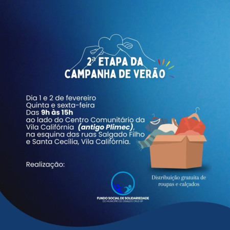 Fundo Social de OC faz segunda etapa da Campanha de VerÃ£o