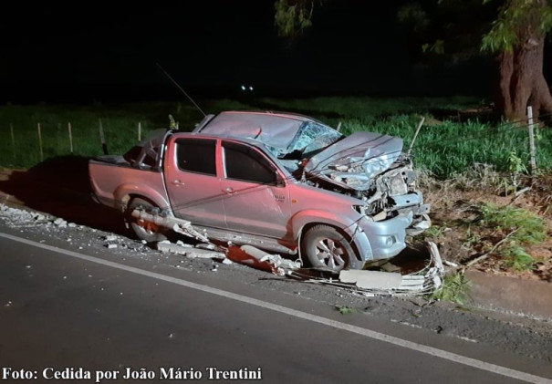 Motorista de caminhonete sofre ferimentos em acidente na vicinal Tupã- Bastos