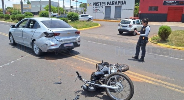 Motociclista fica gravemente ferido em acidente em Parapuã